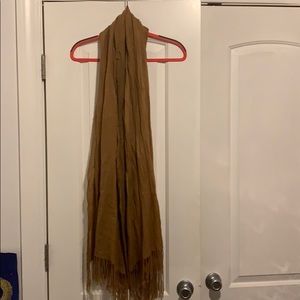 tan/brown long scarf with tassles